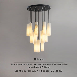 Logan - Modern Round White & Gold Ceiling Chandelier