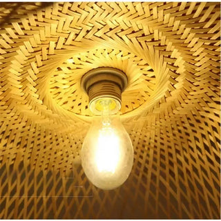 Fresno - Natural Abstract Handwoven Bamboo Hanging Pendant Ceiling Light