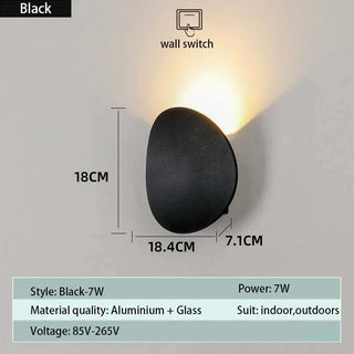Dovur - Black Outdoor Square LED Wall Light