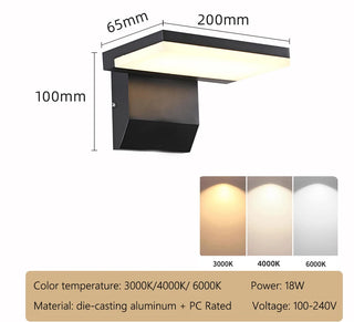 Jase - IP65 Waterproof Motion Sensor Auto On/Off Wall Light with Adjustable Angle