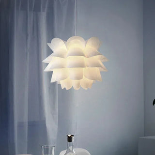 Safa - Linear White Hanging Round Lotus Ceiling Light