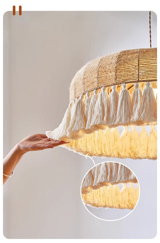 Ivonne - Hemp Rope Hand-Knitted Round Tassel Ceiling Light