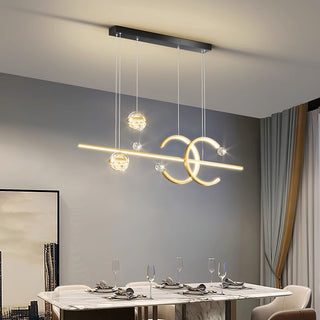 Minore - Minimalist Thin Beam Crystal Hanging Pendant Ceiling Light