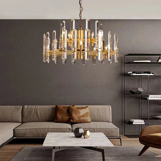 Amelky - Hanging Round Crystal Glass Statement Chandelier