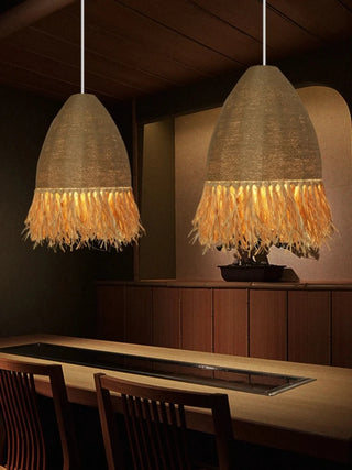 Alain - Wicker Hand-Knitted Pendant Round Ceiling Light