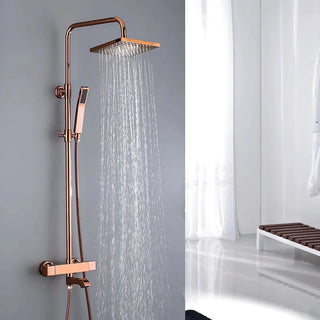 Cinna - Rose Gold Dual Handle Wall Mounted Shower Set with Tub Tap