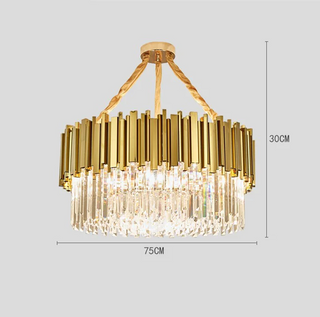 Alessia - Modern Round Gold Crystal Glass Ceiling Light Chandelier