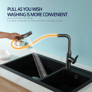 Meda - Modern Single Handle Swivel Pull Out Mixer Kitchen Tap