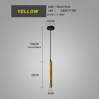 Dundee - Minimalist Industrial Style LED Waterstone Long Droplight Pendant Light