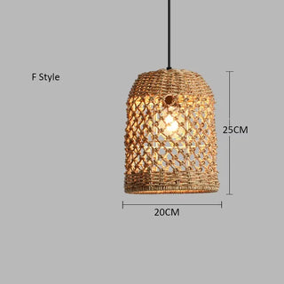 Monique - Rotating Bamboo Vine Weaving Japanese Ceiling Light