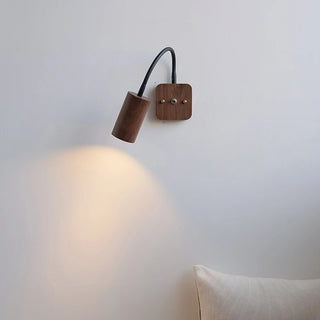 Cirillo - Rotating Walnut Wood Adjustable Reading Wall Light