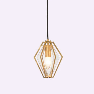 Mabon - Geometric Caged Coloured Diamond Glass Pendant Ceiling Light