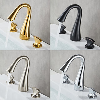 Cyprian - Modern 5 Piece Bathtub Filler Set with Pull Out Handheld Shower