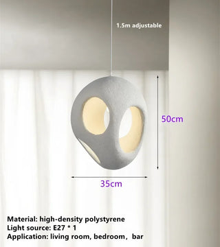 Andy - Polystyrene Round Wabi-Sabi Pendant Ceiling Light