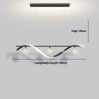 Meera - Modern Gold Wave Multi Ball Cord Ceiling Light Chandelier