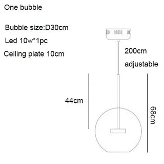 Bernie - Glass Bubble Hanging Pendant Light