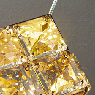 Sylvester - Crystal Square Box Gold Ceiling Chandelier