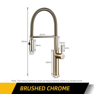 Eufemia - Brushed Gold Pull Out Hot & Cold Single Handle Mixer Kitchen Tap