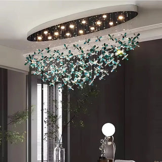 Sapphire Bloom - Statement Ceiling Light with Blue Crystal Accents