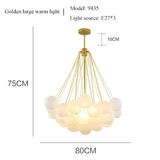 Donya - Frosted Multi Glass Ball Hanging Chain Ceiling Light Chandelier
