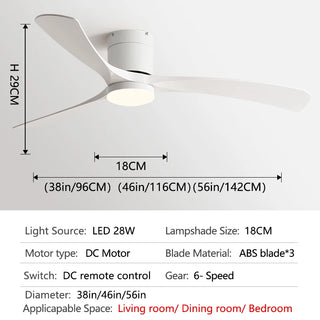 Abidan - Remote Ceiling Light Fan 3 Blade