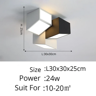 Dushanbe - Minimalist Honeycomb Black & White Combination Ceiling Light