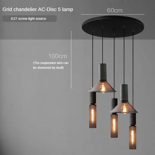 Pola - Industrial Modern Round Mesh Caged Hanging Cement Pendant Ceiling Light