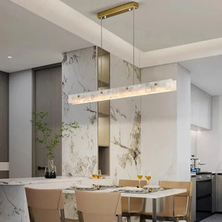 Ricky - White Marble LED Strip Ceiling Chandelier