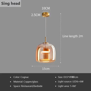 Daniel - Coloured Glass Round Hanging Pendant Ceiling Light