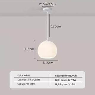 Colmar - Nordic Glass Dome Circular Pendant Hanging Ceiling Light