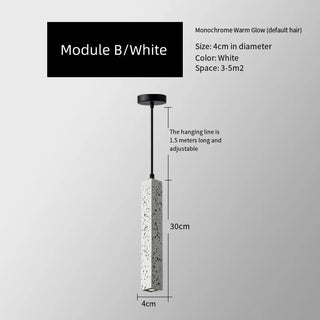 Dundee - Minimalist Industrial Style LED Waterstone Long Droplight Pendant Light