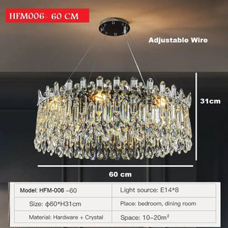 Rafale - Stainless Steel Modern Crystal Pendant Chandelier