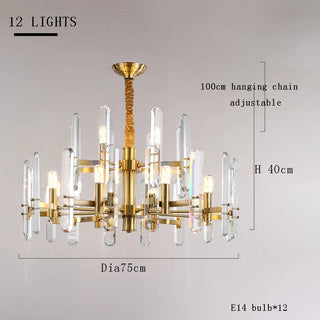 Amelky - Hanging Round Crystal Glass Statement Chandelier