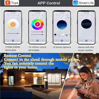 Lewella - Semicircle Waterproof Black Outdoor RGB APP Controlled Wall Light
