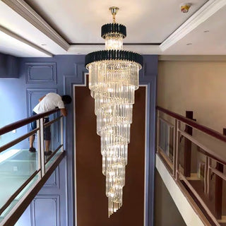 Halora - Sophisticated Stair Chandelier Simple and Stylish Crystal Light for Villas & Lofts