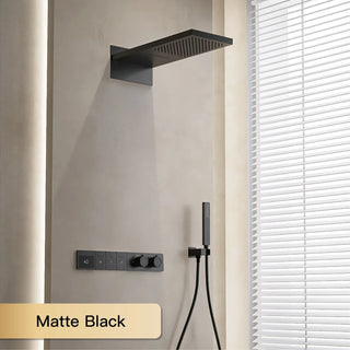 Lethe - Brass Ceiling Mounted Shower System with Dual Hot & Cold Controls