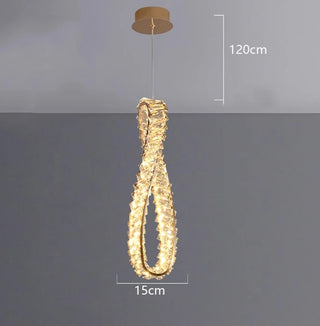 Febbie - Modern Hanging Twisted Glass Ceiling Chandelier