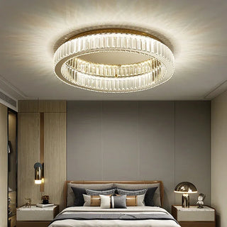 Beatrice - Crystal Glass Round Modern Semi-Flush Ceiling Light Chandelier