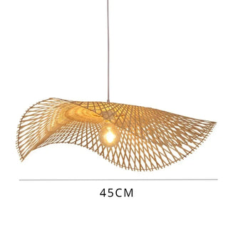 Fresno - Natural Abstract Handwoven Bamboo Hanging Pendant Ceiling Light