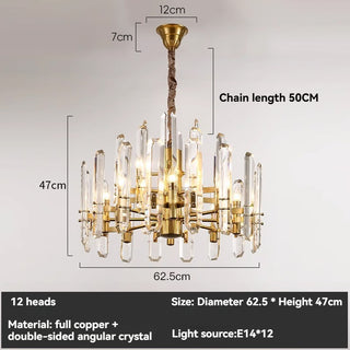 Amelky - Hanging Round Crystal Glass Statement Chandelier