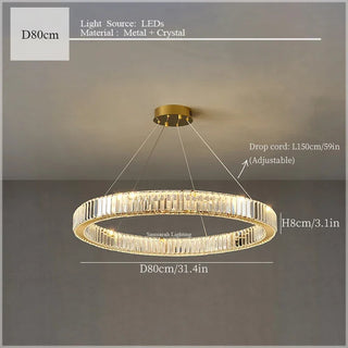 Tabrizi - Crystal Oval Chrome Glass Hanging Ceiling Light Chandelier