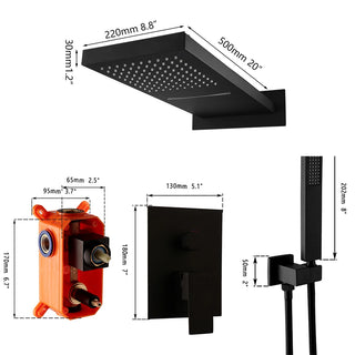 Girolamo - Modern Single Lever Waterfall Head Shower Set