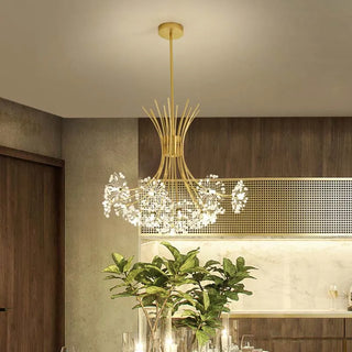 Alvi - Hanging Curved Arm Crystal Tree Ceiling Chandelier