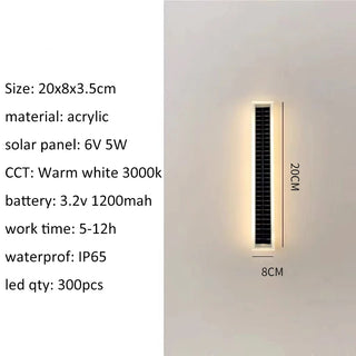 Zoey - Modern LED Solar Outdoor Wall Light