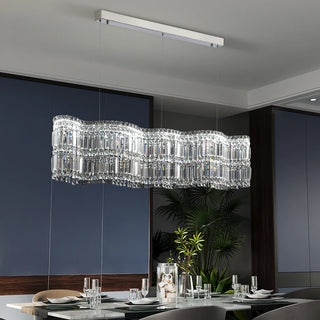 Luxe - Crystal Wave Design Adjustable LED Ceiling Chandelier