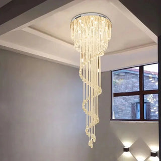 Spiron - Round Tiered Crystal Staircase Ceiling Chandelier