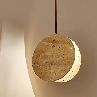 Orleans - Double Circular Stone Wabi Sabi Hanging Pendant Ceiling Light