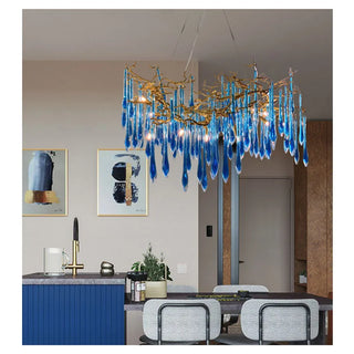 Mour - Tree Branch Hanging Multi Teardrop Chandelier