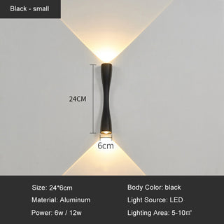 Griffy - Outdoor LED Up/Down Modern Curved Wall Light
