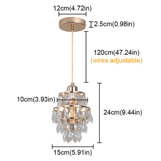 Gines - Crystal Hanging Glass Round Gold Ceiling Pendant Light